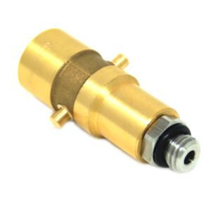 DREHMEISTER adaptador de boquilla de suministro Bayoneta M14 latón con conexión de acero inoxidable, L=67 mm